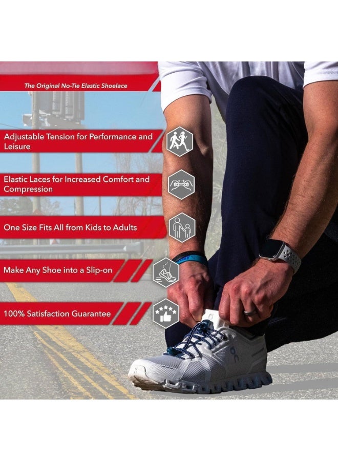 Lock Laces - Elastic No Tie Shoelaces  Fits All for Kids Adults Tieless Shoe Laces Tennis Shoes Sneakers - Image 2